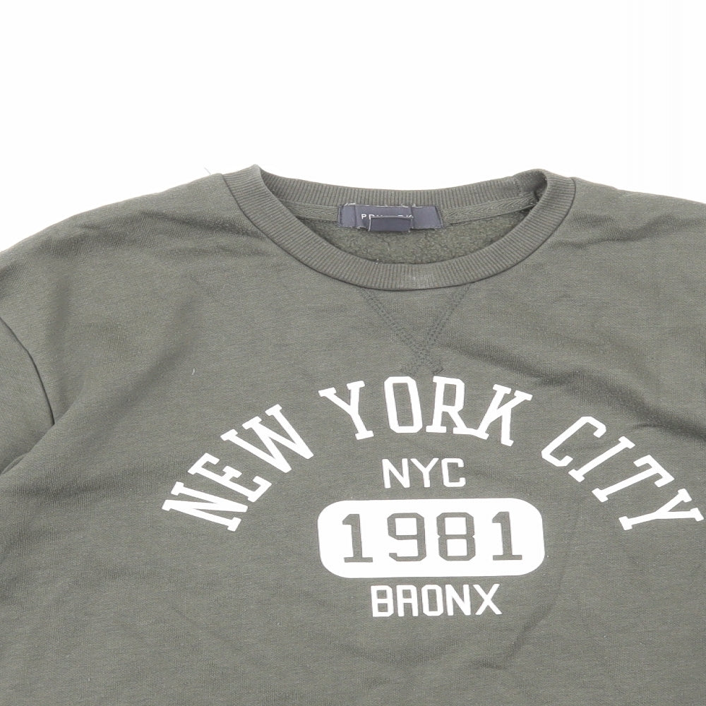 Primark Womens Green Cotton Pullover Sweatshirt Size 2XS Pullover