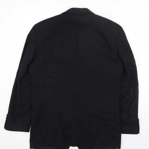 Preworn Mens Black Wool Jacket Blazer Size 40