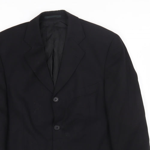 Preworn Mens Black Wool Jacket Blazer Size 40
