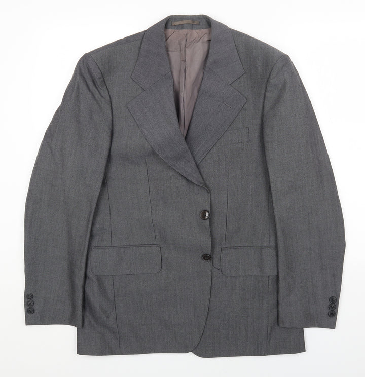 St Michaels Mens Grey Wool Jacket Blazer Size 40