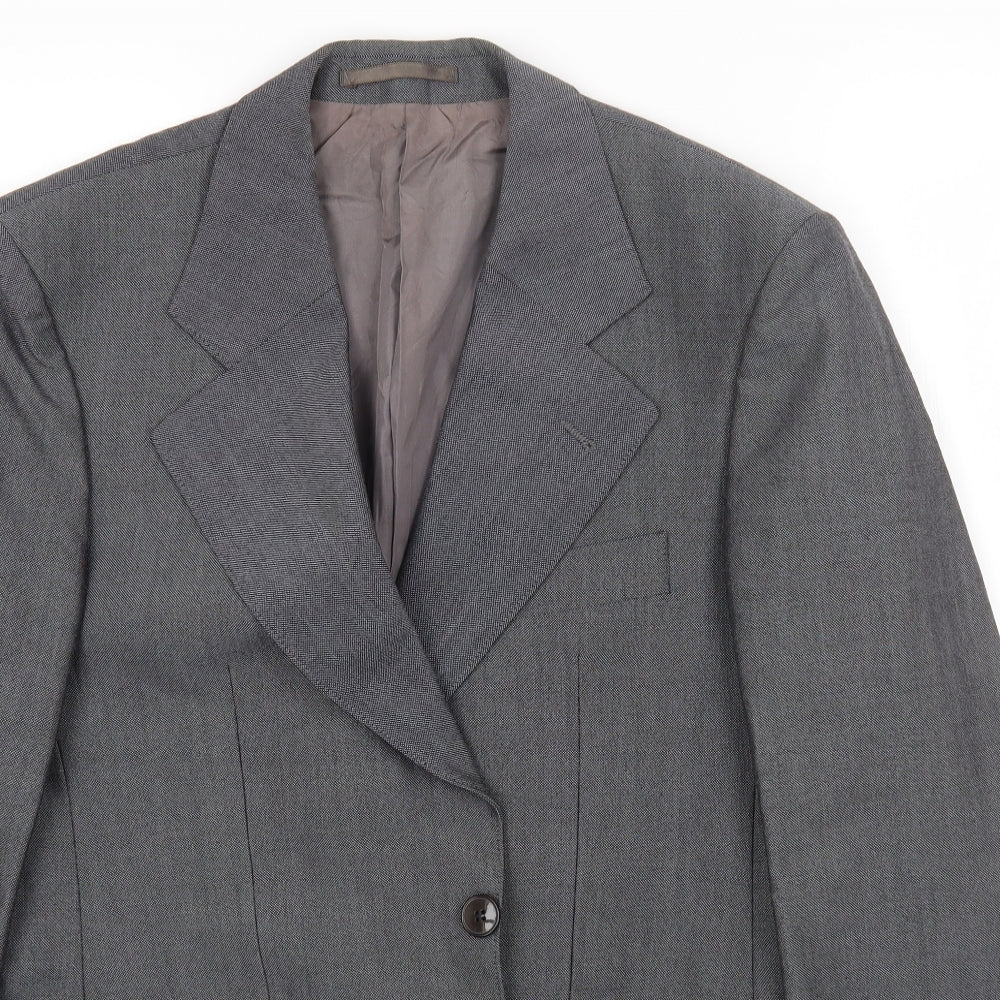 St Michaels Mens Grey Wool Jacket Blazer Size 40