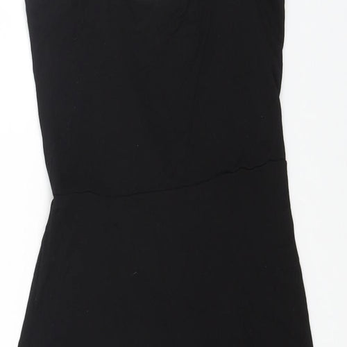 H&M Womens Black Cotton Slip Dress Size XS V-Neck Pullover