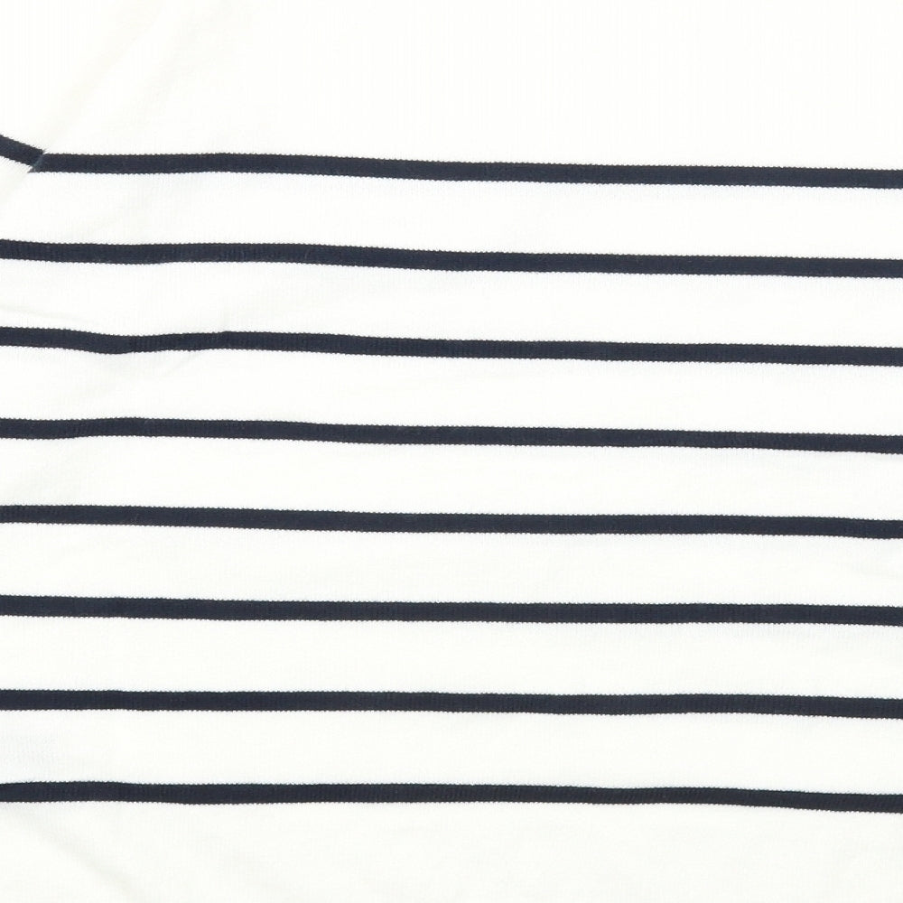 Marks and Spencer Womens Multicoloured Round Neck Striped Acrylic Pullover Jumper Size 14