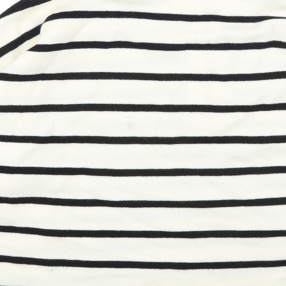 Marks and Spencer Womens Multicoloured Collared Striped Wool Pullover Jumper Size 14