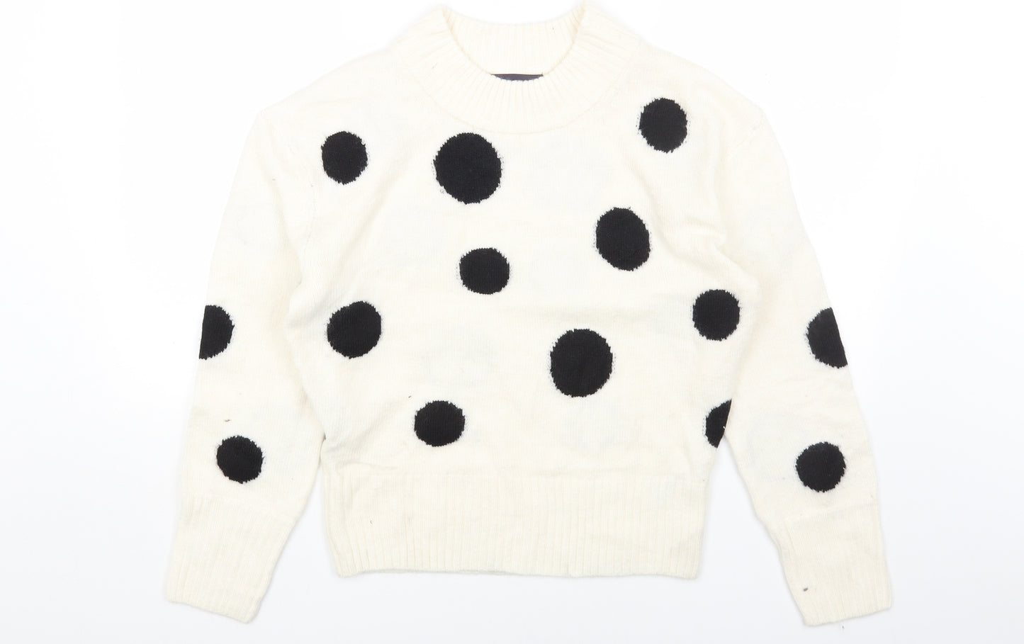 Marks and Spencer Womens Multicoloured Round Neck Polka Dot Acrylic Pullover Jumper Size S