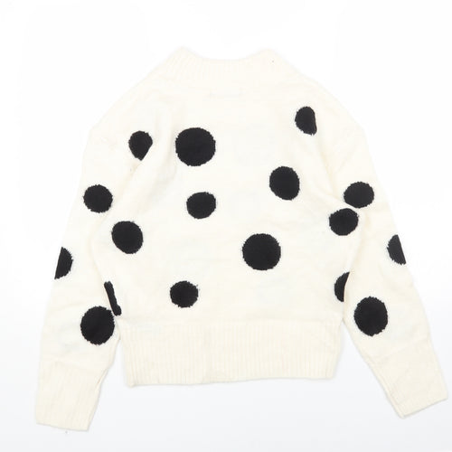 Marks and Spencer Womens Multicoloured Round Neck Polka Dot Acrylic Pullover Jumper Size S