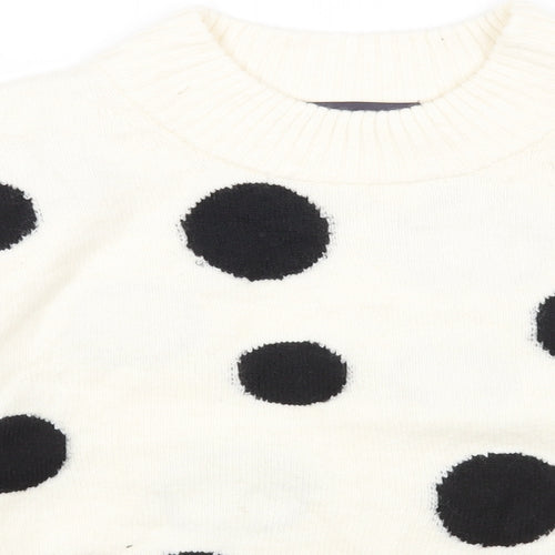 Marks and Spencer Womens Multicoloured Round Neck Polka Dot Acrylic Pullover Jumper Size S