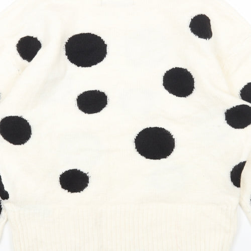 Marks and Spencer Womens Multicoloured Round Neck Polka Dot Acrylic Pullover Jumper Size S