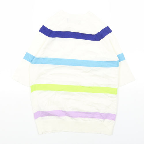 Marks and Spencer Womens Multicoloured Round Neck Striped Acrylic Pullover Jumper Size XS