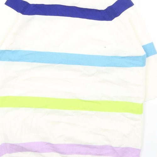 Marks and Spencer Womens Multicoloured Round Neck Striped Acrylic Pullover Jumper Size XS