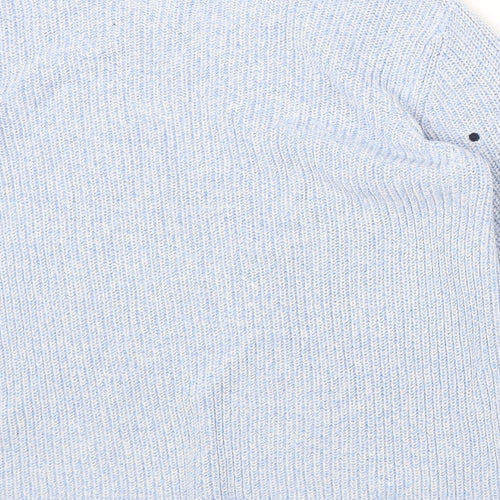 F&F Womens Blue Round Neck Polka Dot Acrylic Pullover Jumper Size 10
