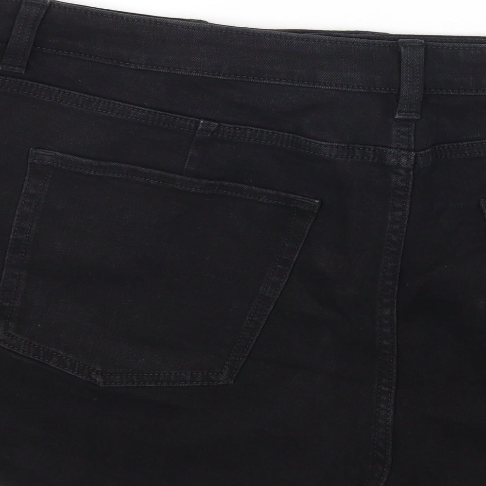 Marks and Spencer Womens Black Cotton Hot Pants Shorts Size 22 Regular Button