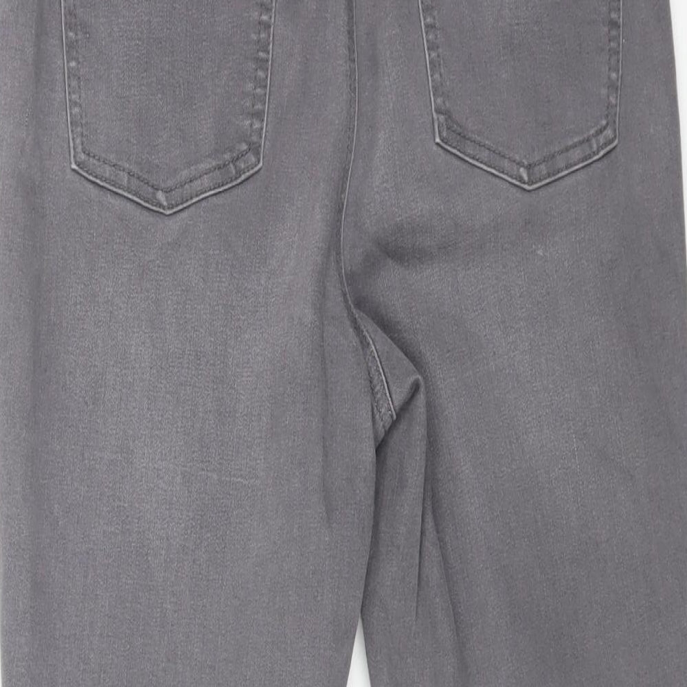 TU Womens Grey Cotton Straight Jeans Size 12 L25 in Regular Button