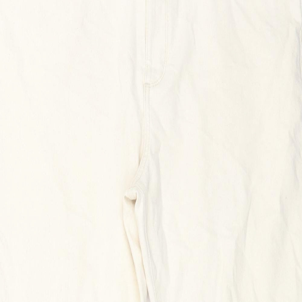 Marks and Spencer Mens Beige Cotton Tapered Jeans Size 40 in L33 in Regular Button