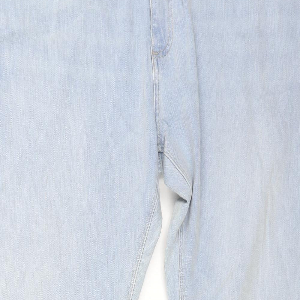 Marks and Spencer Mens Blue Cotton Skinny Jeans Size 38 in L33 in Regular Button