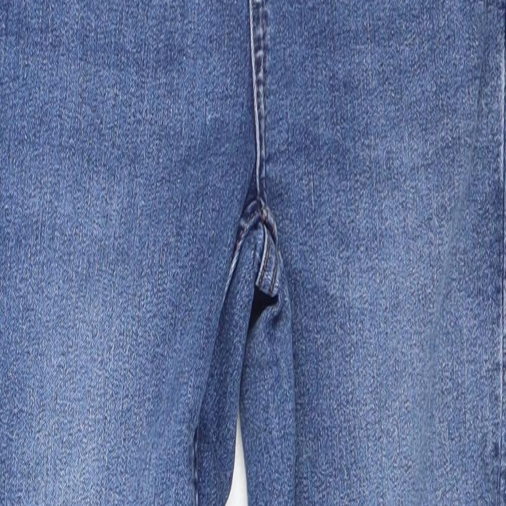 Marks and Spencer Womens Blue Cotton Skinny Jeans Size 6 L28 in Regular Button