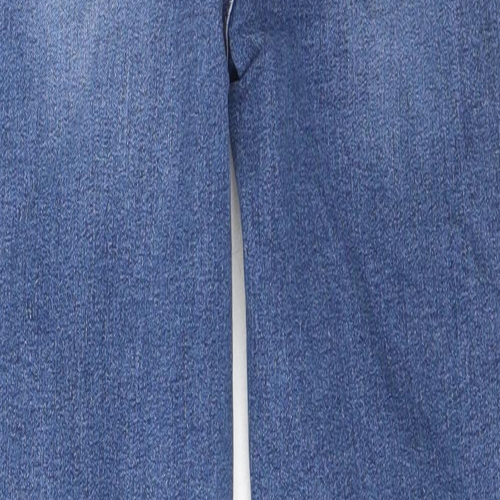 Marks and Spencer Womens Blue Cotton Skinny Jeans Size 6 L28 in Regular Button