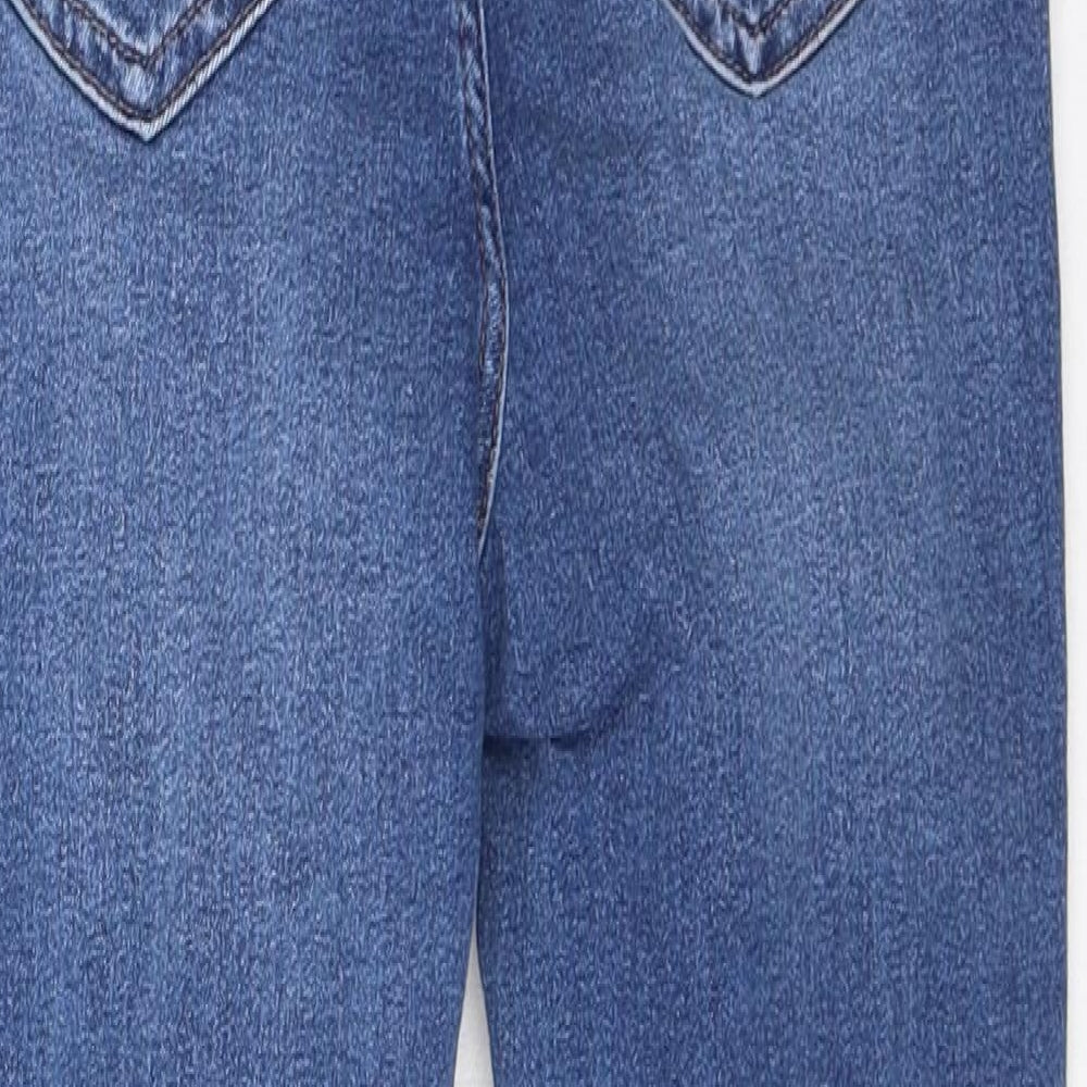 Marks and Spencer Womens Blue Cotton Skinny Jeans Size 6 L28 in Regular Button