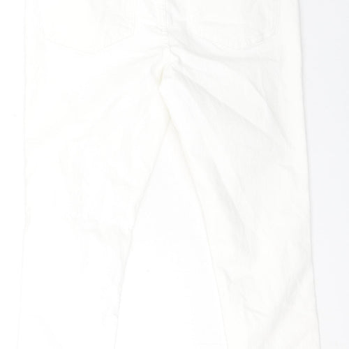 Marks and Spencer Womens White Cotton Straight Jeans Size 12 L27 in Regular Button