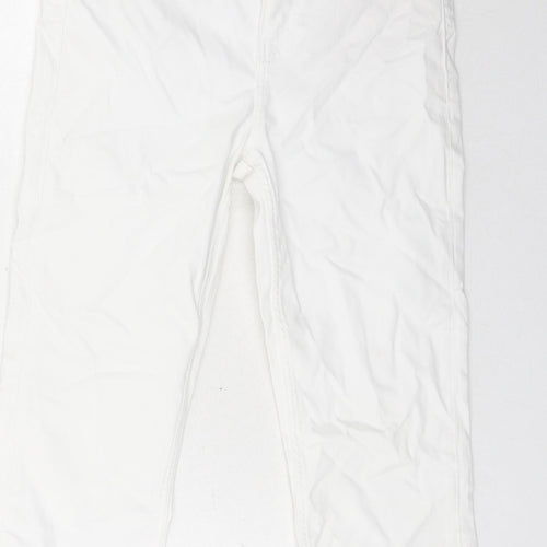Marks and Spencer Womens White Cotton Straight Jeans Size 8 L21 in Regular Button