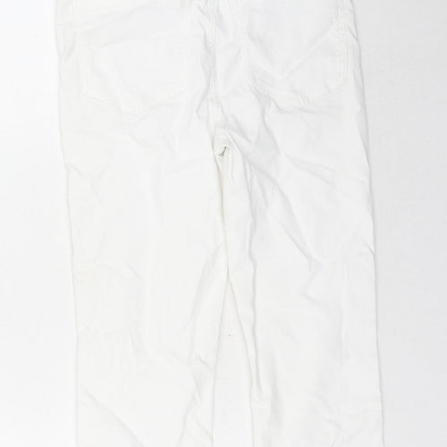 Marks and Spencer Womens White Cotton Straight Jeans Size 8 L21 in Regular Button