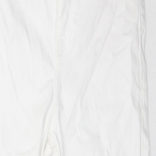 Marks and Spencer Womens White Cotton Straight Jeans Size 8 L21 in Regular Button