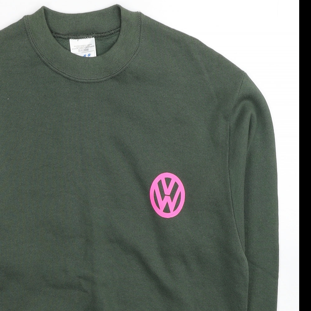 Screen Stars Girls Green Cotton Pullover Sweatshirt Size 12-13 Years Pullover