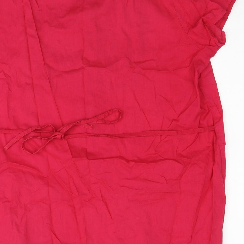 Peacocks Womens Pink Cotton Basic Blouse Size 20 V-Neck