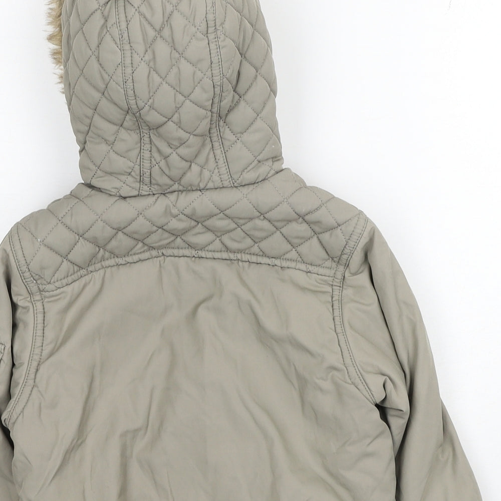Obaibi Boys Beige Quilted Jacket Size 24 Months Zip