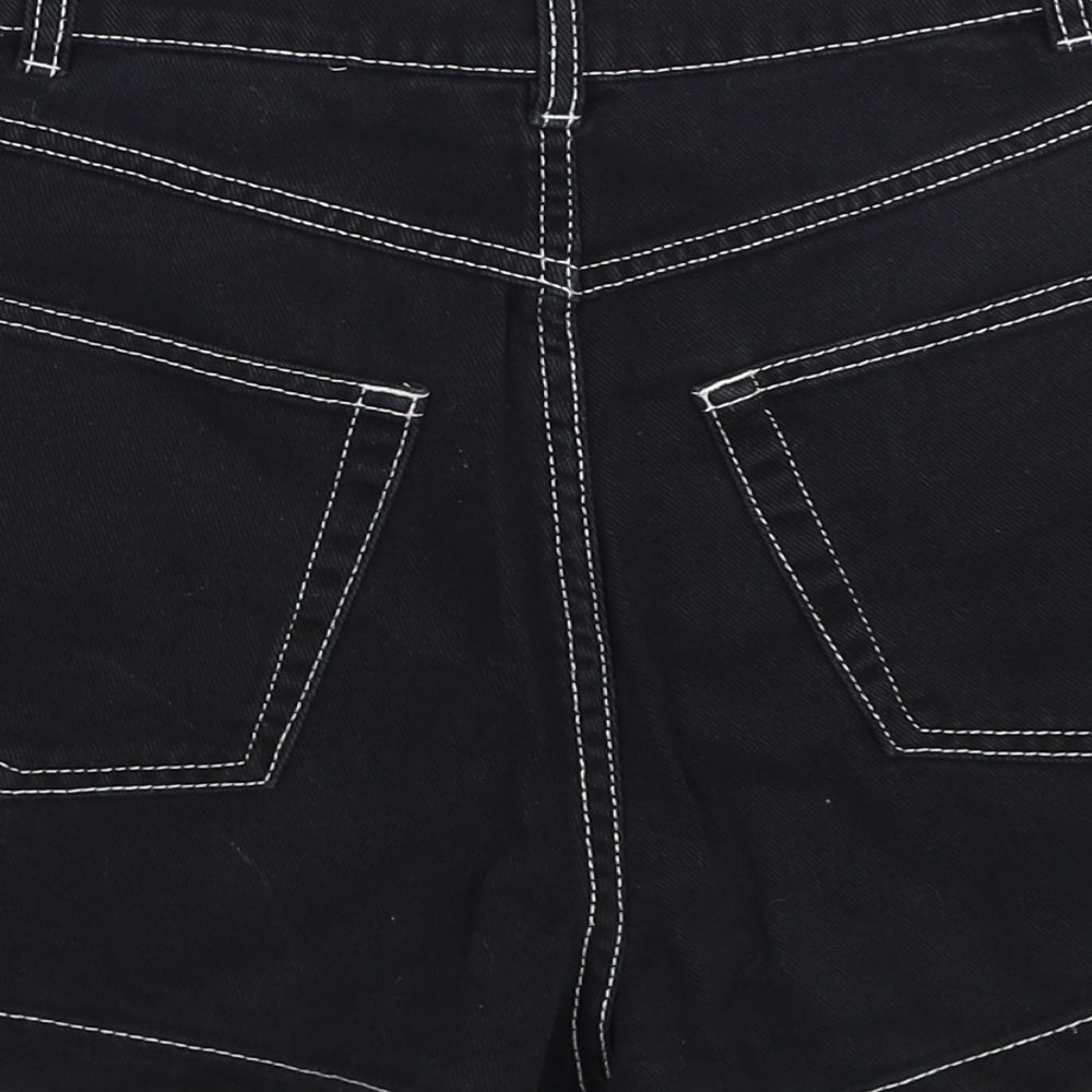 Divided by H&M Womens Black Cotton Mom Shorts Size 6 Regular Zip