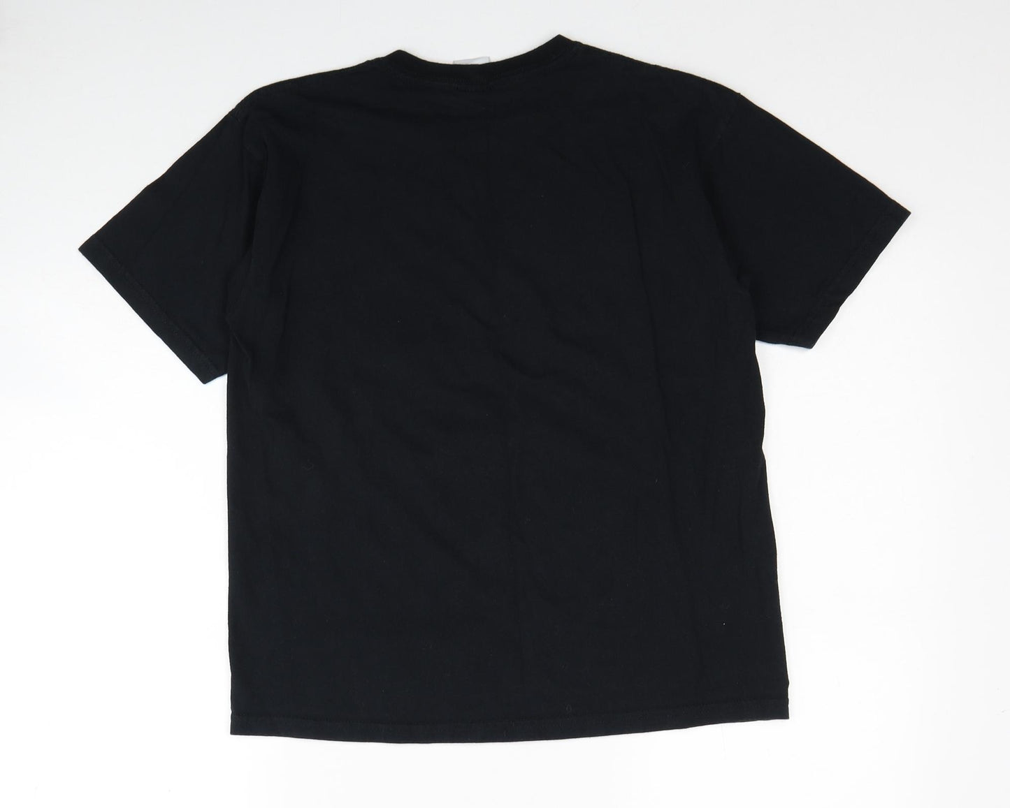 Gildan Boys Black Cotton Basic T-Shirt Size L Round Neck Pullover - Campervan