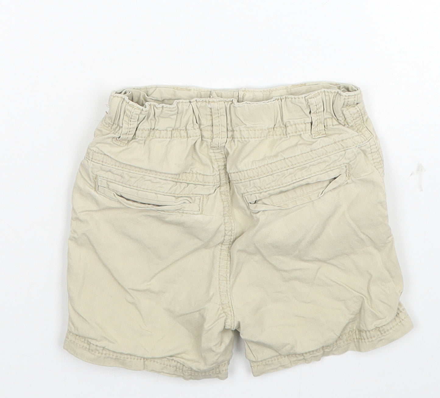 TU Boys Beige Cotton Cropped Trousers Size 12-18 Months Button