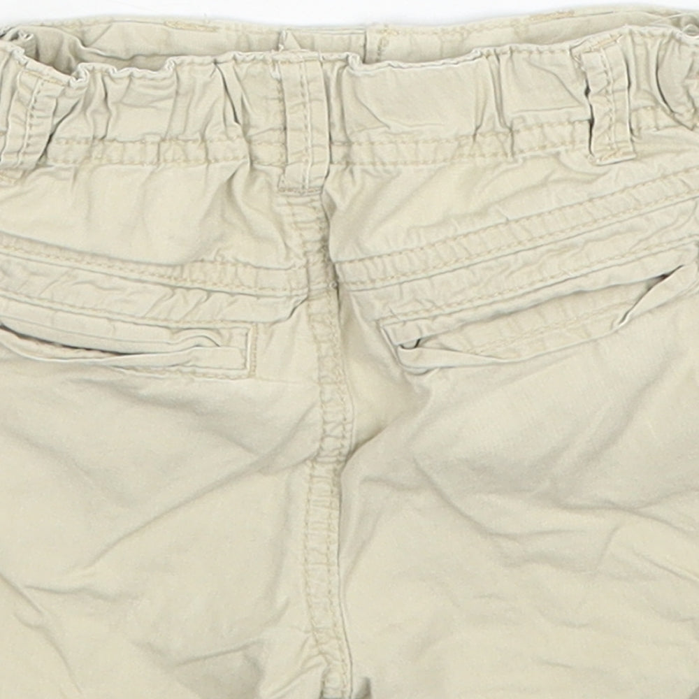 TU Boys Beige Cotton Cropped Trousers Size 12-18 Months Button