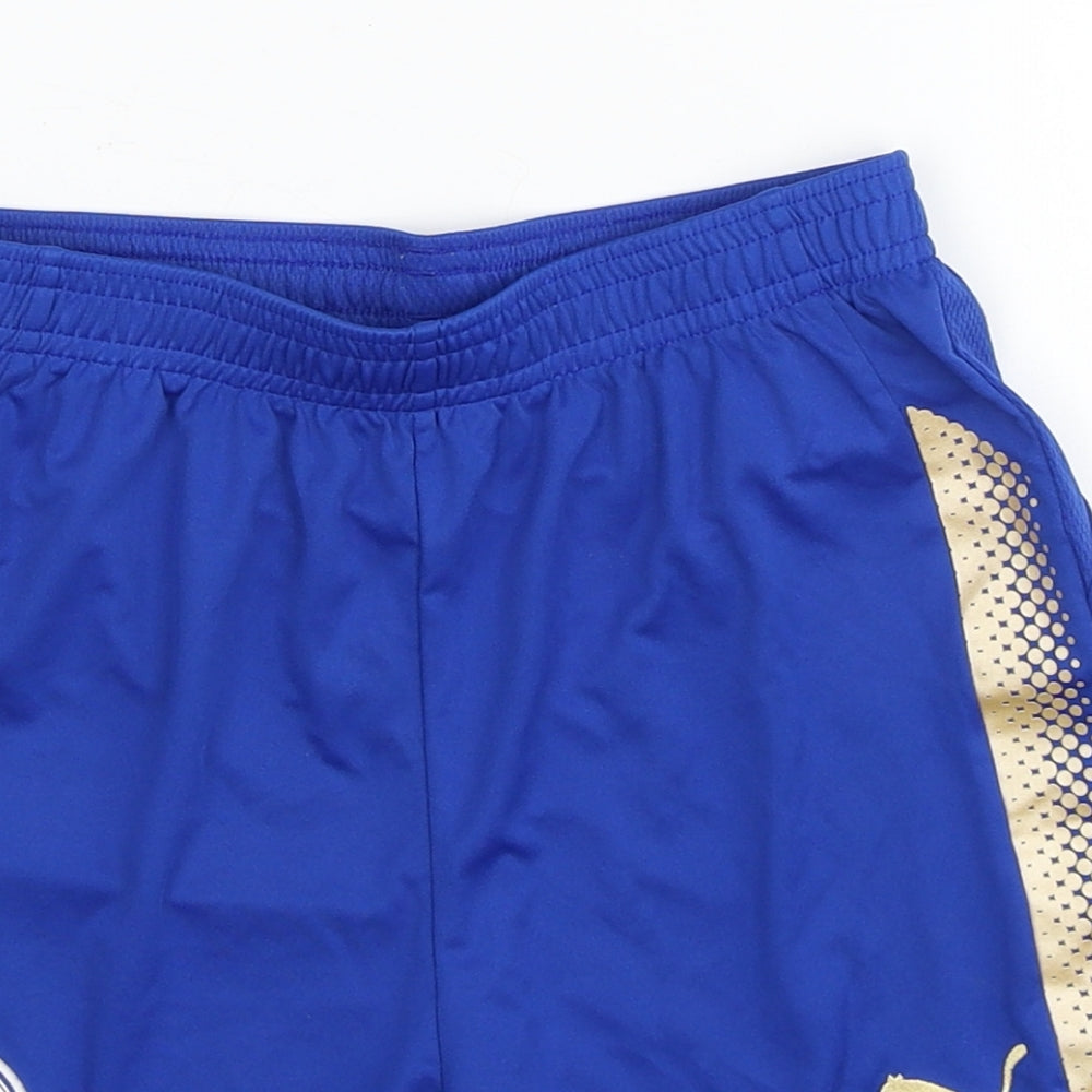 PUMA Boys Blue Polyester Sweat Shorts Size 11-12 Years Regular - Leicester City Football Club