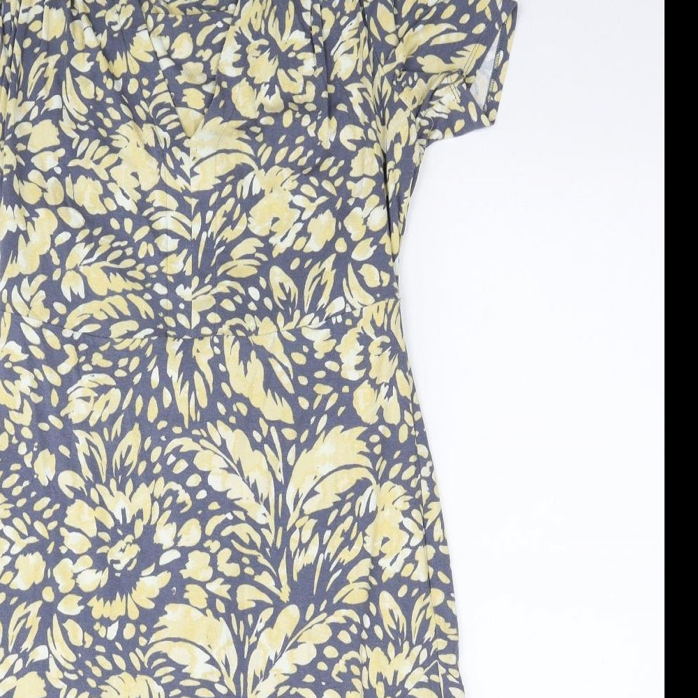 Eastex Womens Multicoloured Floral Viscose A-Line Size 12 V-Neck Pullover