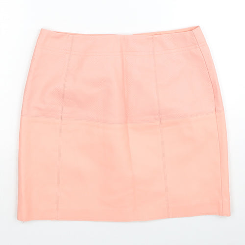 River Island Womens Pink Polyethylene A-Line Skirt Size 8 Zip