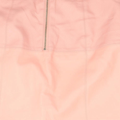 River Island Womens Pink Polyethylene A-Line Skirt Size 8 Zip