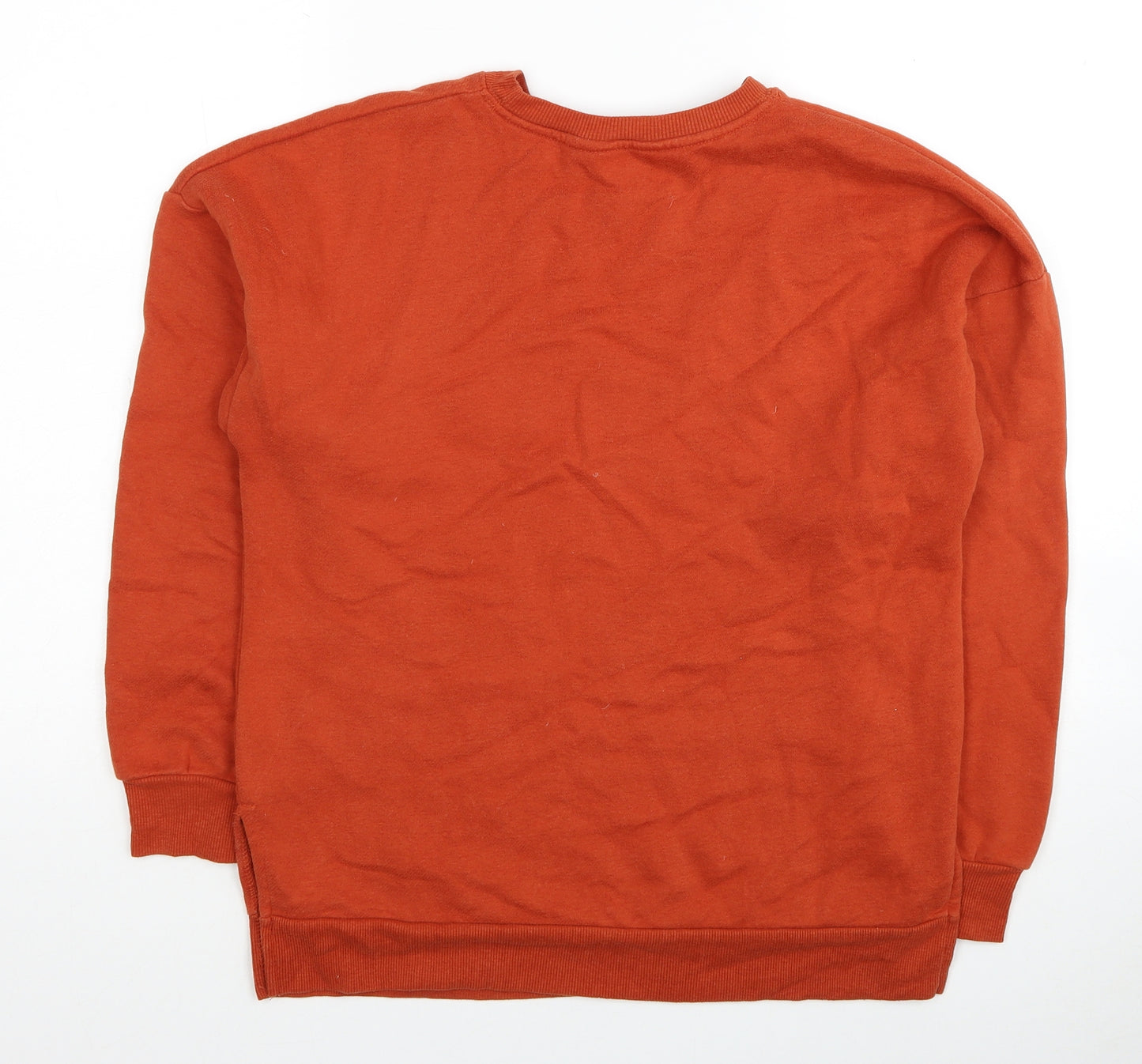 New Look Womens Orange Polyester Pullover Sweatshirt Size 6 Pullover