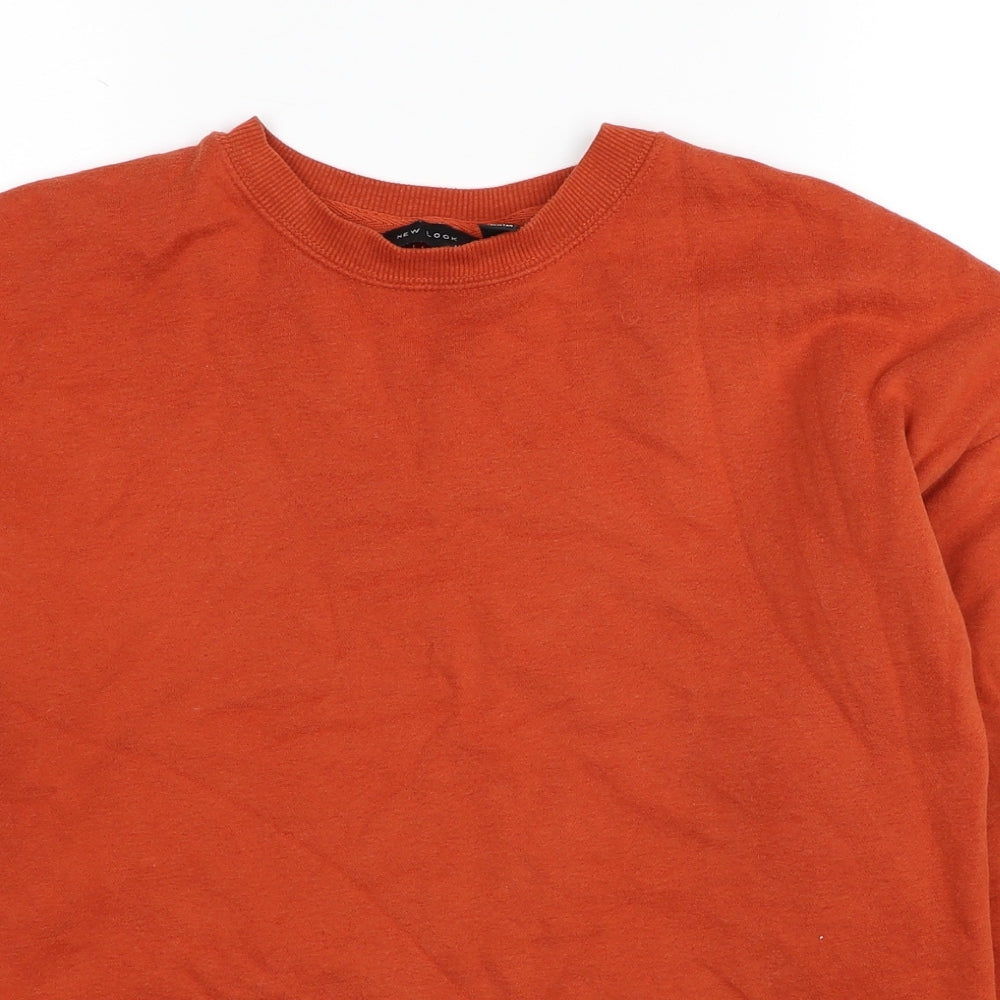 New Look Womens Orange Polyester Pullover Sweatshirt Size 6 Pullover