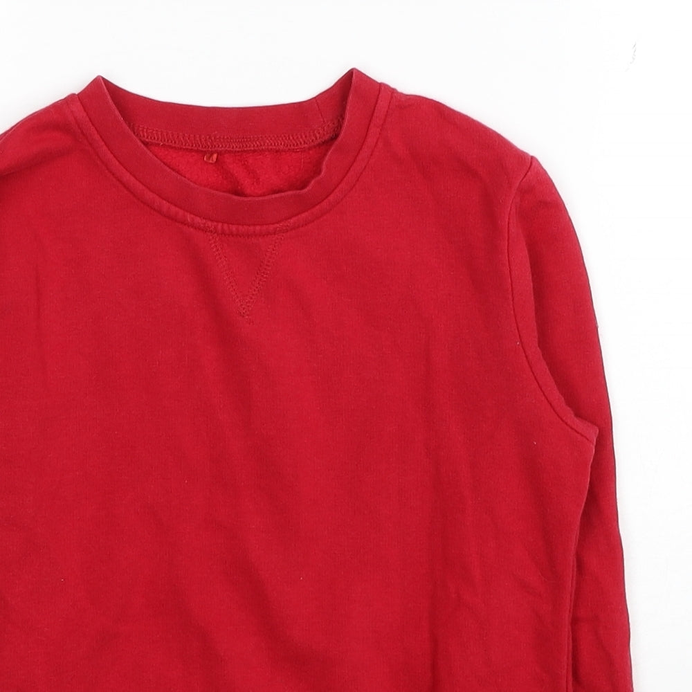 George Boys Red Cotton Pullover Sweatshirt Size 6-7 Years Pullover