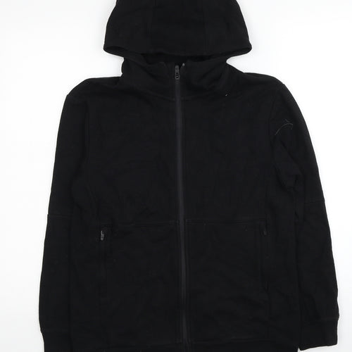 Gap Womens Black Cotton Full Zip Hoodie Size 14 Zip