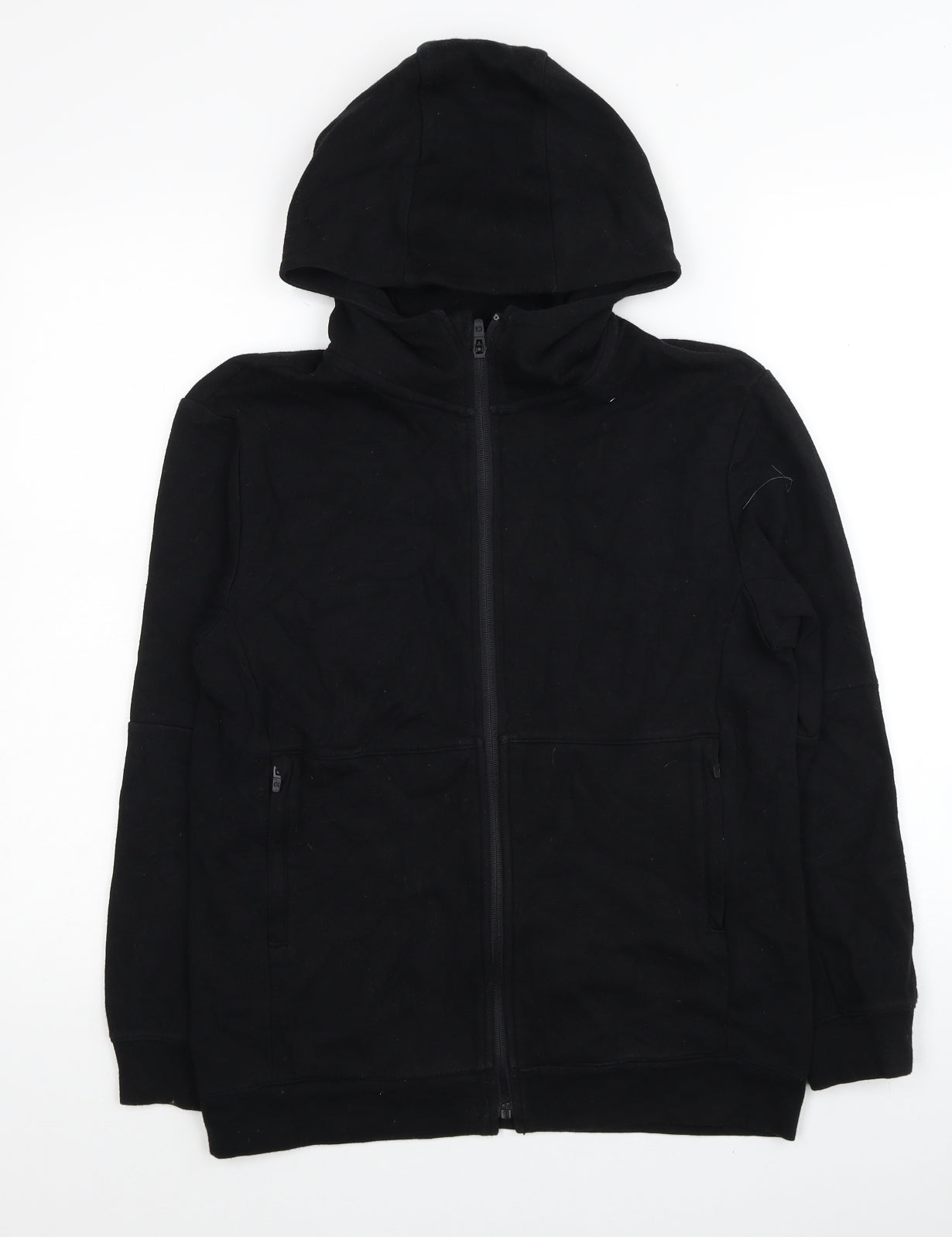 Gap Womens Black Cotton Full Zip Hoodie Size 14 Zip