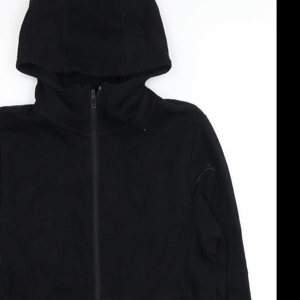Gap Womens Black Cotton Full Zip Hoodie Size 14 Zip