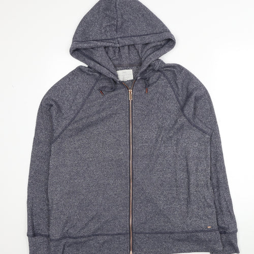 NEXT Womens Blue Viscose Full Zip Hoodie Size 12 Zip