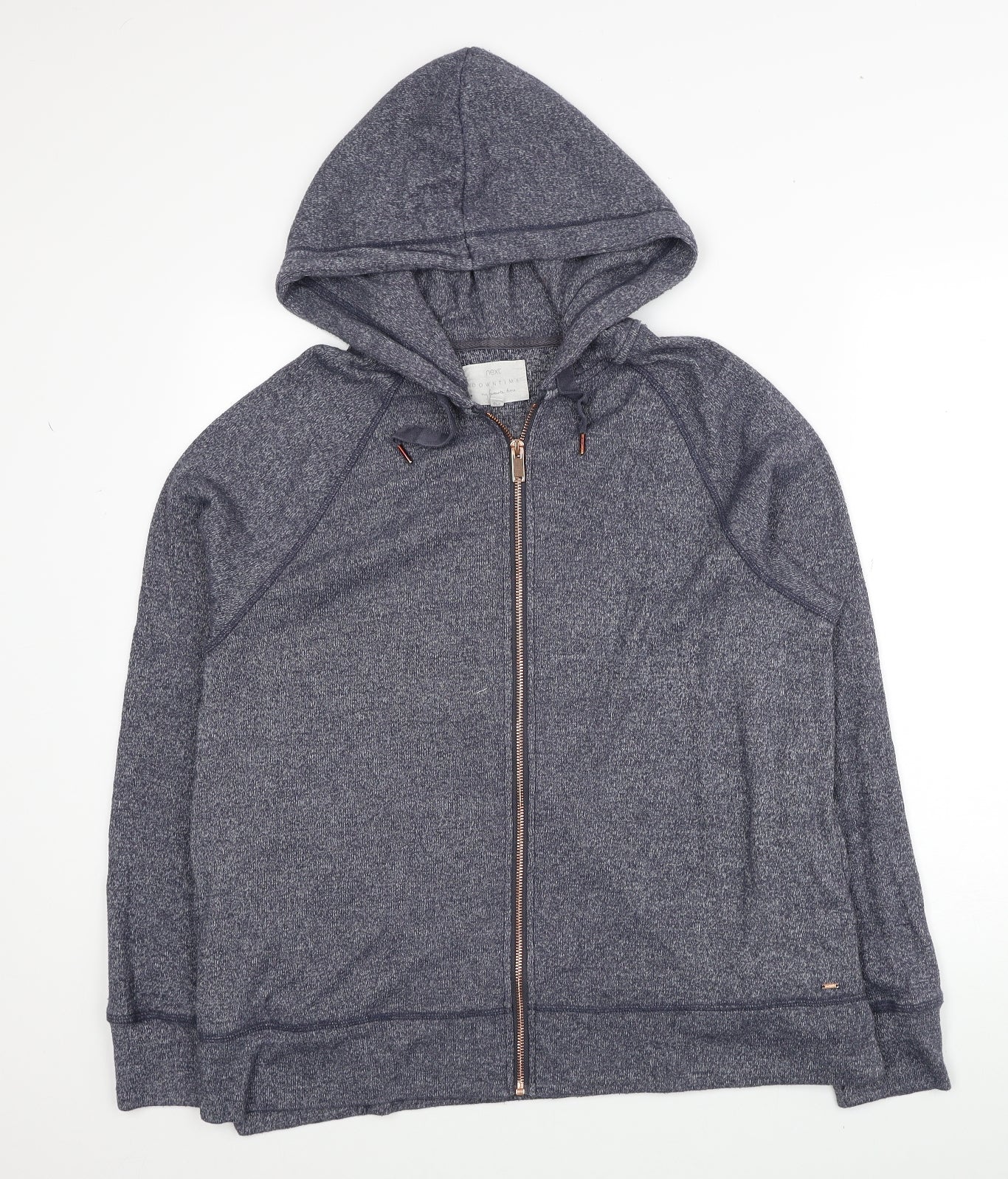 NEXT Womens Blue Viscose Full Zip Hoodie Size 12 Zip