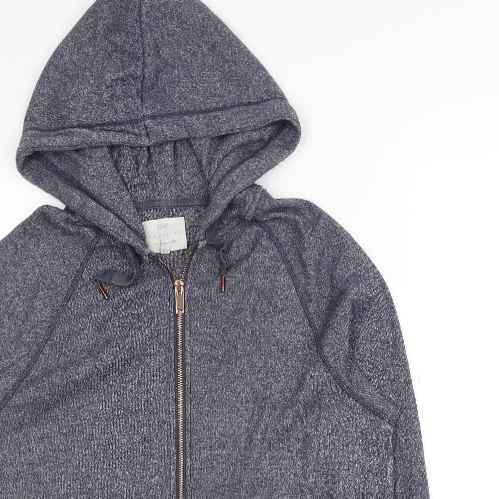 NEXT Womens Blue Viscose Full Zip Hoodie Size 12 Zip