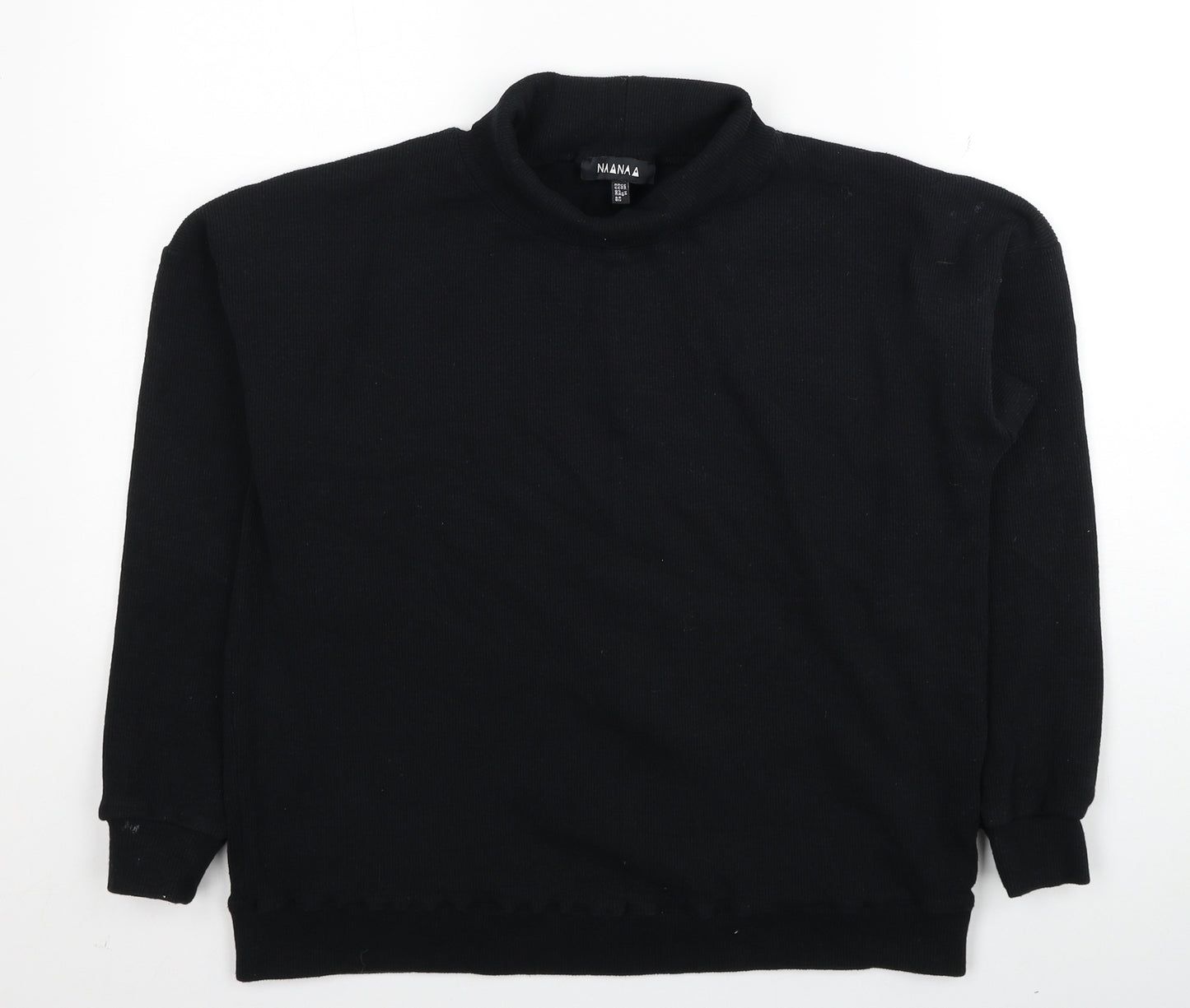 Nanaa Womens Black Cotton Pullover Sweatshirt Size 14 Pullover