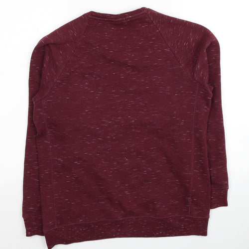 FSBN Mens Red Round Neck Polyester Pullover Jumper Size S