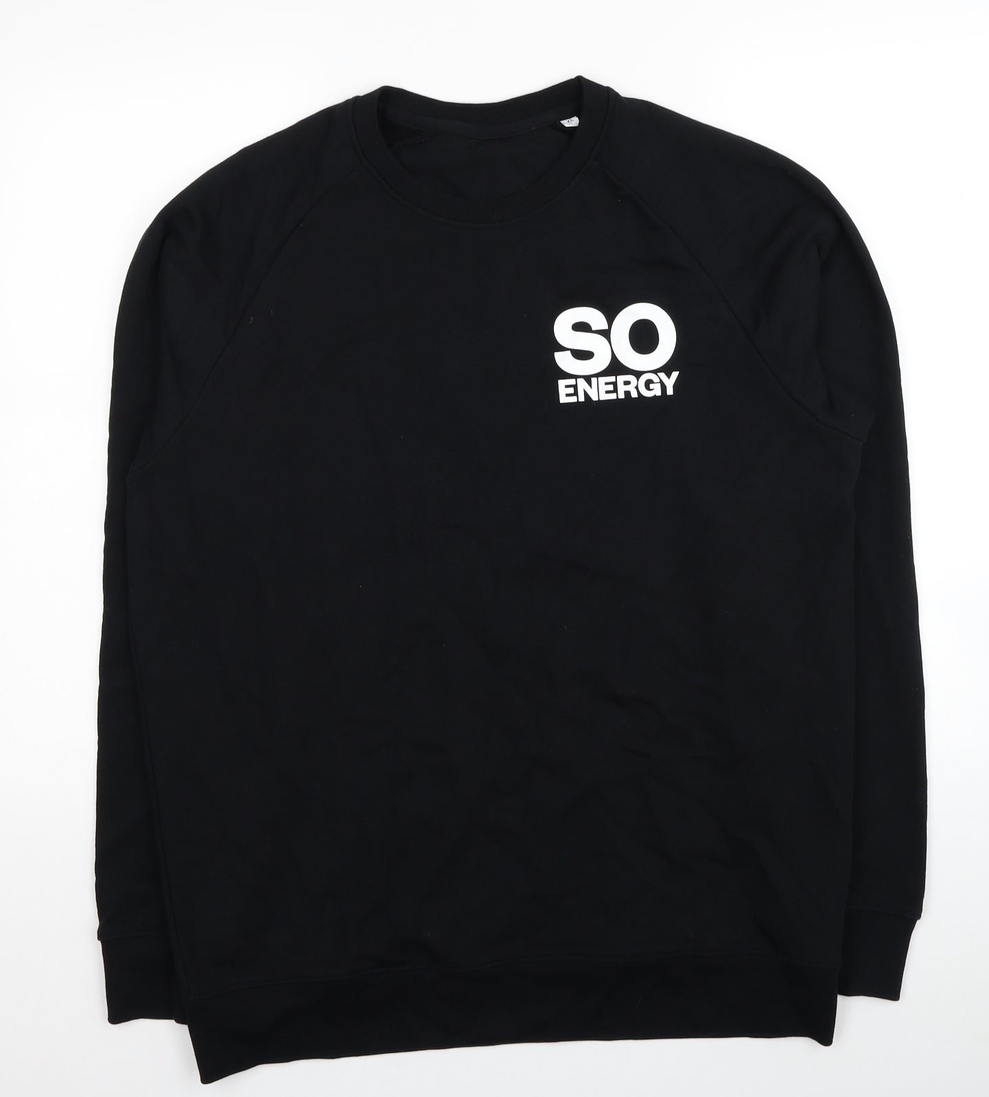 So Energy Mens Black Cotton Pullover Sweatshirt Size XL - Unisex
