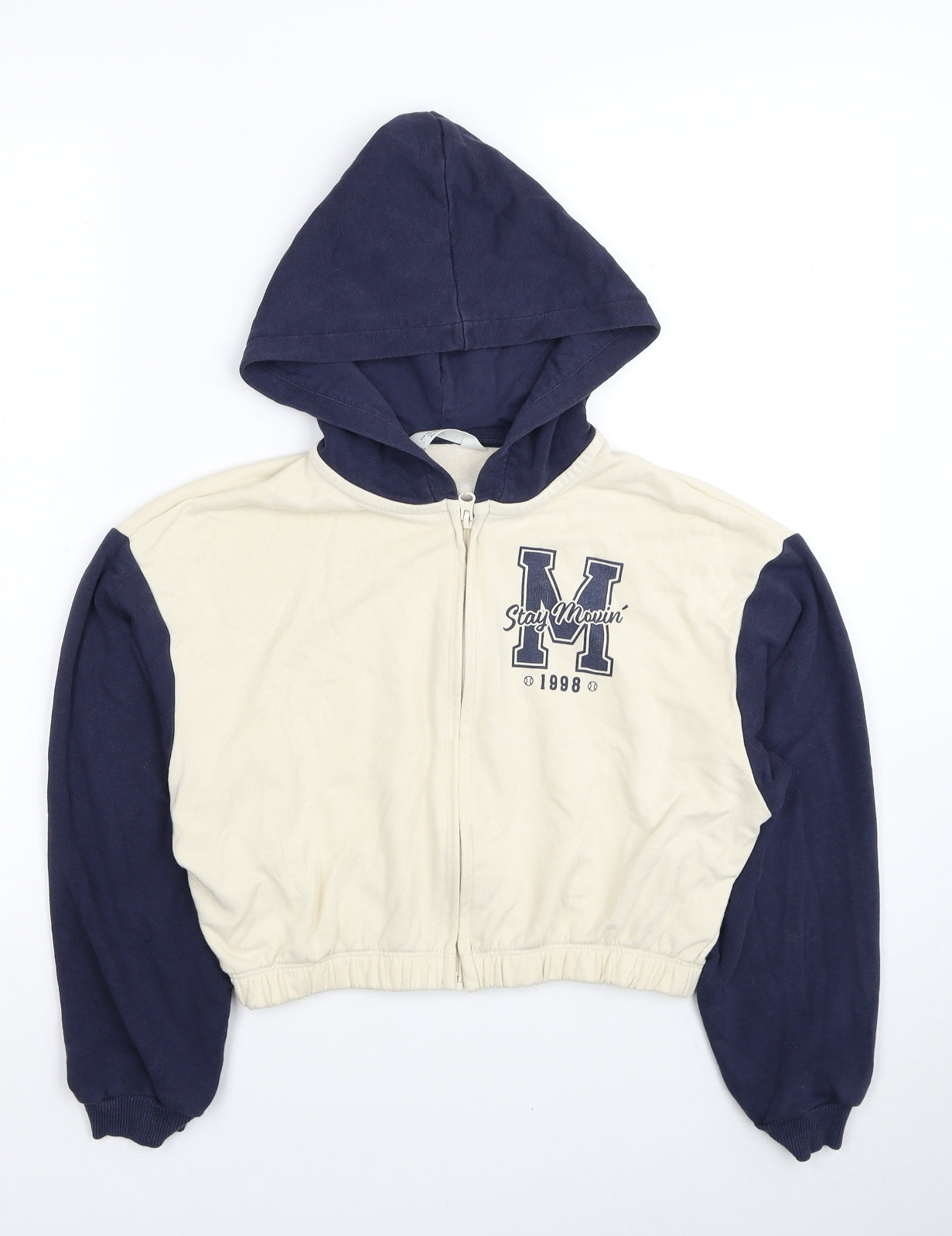 H&M Girls Multicoloured Cotton Full Zip Hoodie Size 10-11 Years Zip - Stay Movin